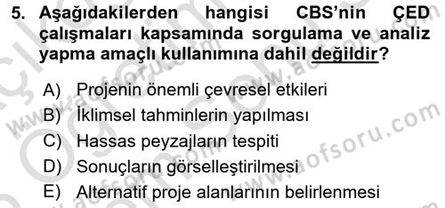 CBS Standartları ve Temel Mevzuat Dersi 2024 - 2025 Yılı (Final) Dönem Sonu Sınav Soruları 5. Soru