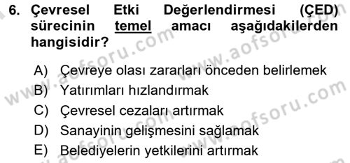 CBS Standartları ve Temel Mevzuat Dersi 2024 - 2025 Yılı (Final) Dönem Sonu Sınav Soruları 6. Soru