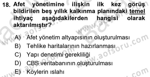 CBS Standartları ve Temel Mevzuat Dersi 2025 - 2026 Yılı (Vize) Ara Sınav Soruları 18. Soru