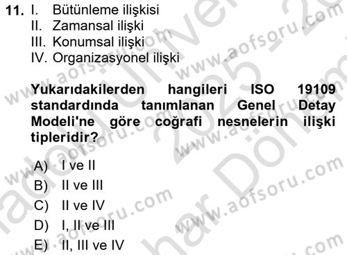 CBS Standartları ve Temel Mevzuat Dersi 2025 - 2026 Yılı (Final) Dönem Sonu Sınav Soruları 11. Soru