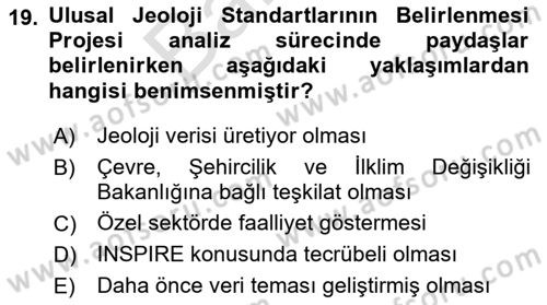 CBS Standartları ve Temel Mevzuat Dersi 2025 - 2026 Yılı (Final) Dönem Sonu Sınav Soruları 19. Soru