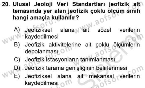 CBS Standartları ve Temel Mevzuat Dersi 2025 - 2026 Yılı (Final) Dönem Sonu Sınav Soruları 20. Soru