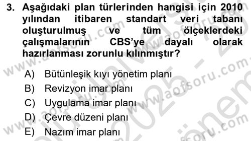 CBS Standartları ve Temel Mevzuat Dersi 2025 - 2026 Yılı (Final) Dönem Sonu Sınav Soruları 3. Soru