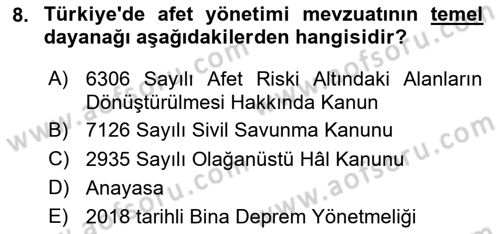 CBS Standartları ve Temel Mevzuat Dersi 2025 - 2026 Yılı (Final) Dönem Sonu Sınav Soruları 8. Soru