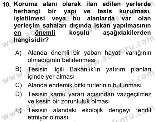 Coğrafi Bilgi Sistemleri Standartları ve Temel Mevzuat Dersi 2016 - 2017 Yılı (Vize) Ara Sınavı 10. Soru