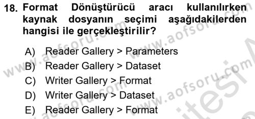 Coğrafi Bilgi Sistemleri Yazılımı Dersi 2023 - 2024 Yılı (Vize) Ara Sınav Soruları 18. Soru