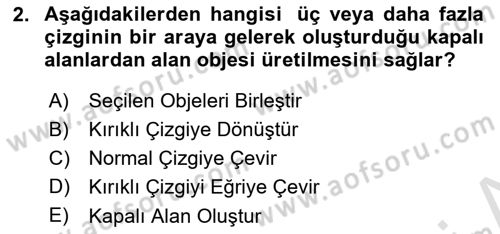 Coğrafi Bilgi Sistemleri Yazılımı Dersi 2023 - 2024 Yılı (Final) Dönem Sonu Sınav Soruları 2. Soru