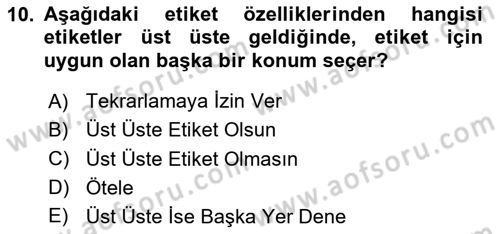 Coğrafi Bilgi Sistemleri Yazılımı Dersi 2024 - 2025 Yılı (Final) Dönem Sonu Sınav Soruları 10. Soru