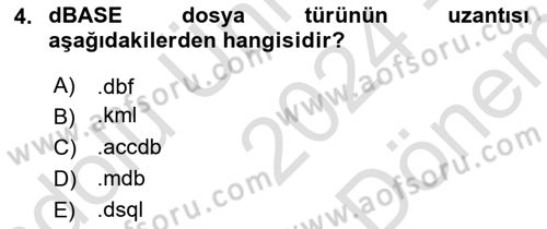 Coğrafi Bilgi Sistemleri Yazılımı Dersi 2024 - 2025 Yılı (Final) Dönem Sonu Sınav Soruları 4. Soru