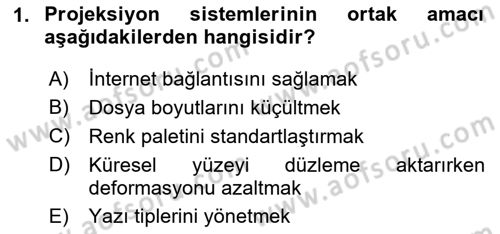 Coğrafi Bilgi Sistemleri Yazılımı Dersi 2025 - 2026 Yılı (Vize) Ara Sınav Soruları 1. Soru