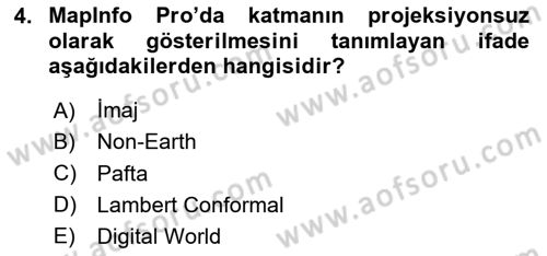 Coğrafi Bilgi Sistemleri Yazılımı Dersi 2025 - 2026 Yılı (Vize) Ara Sınav Soruları 4. Soru