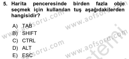 Coğrafi Bilgi Sistemleri Yazılımı Dersi 2025 - 2026 Yılı (Final) Dönem Sonu Sınav Soruları 5. Soru