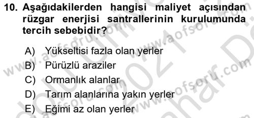 Coğrafi Bilgi Sistemlerinin Kullanım Alanları 1 Dersi 2021 - 2022 Yılı (Vize) Ara Sınav Soruları 10. Soru