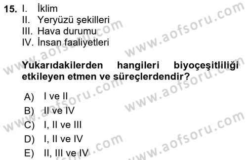 Coğrafi Bilgi Sistemlerinin Kullanım Alanları 1 Dersi 2021 - 2022 Yılı (Vize) Ara Sınav Soruları 15. Soru