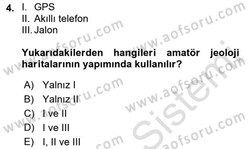 Coğrafi Bilgi Sistemlerinin Kullanım Alanları 1 Dersi 2021 - 2022 Yılı (Vize) Ara Sınav Soruları 4. Soru