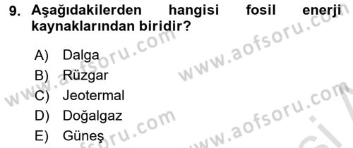 Coğrafi Bilgi Sistemlerinin Kullanım Alanları 1 Dersi 2021 - 2022 Yılı (Vize) Ara Sınavı 9. Soru