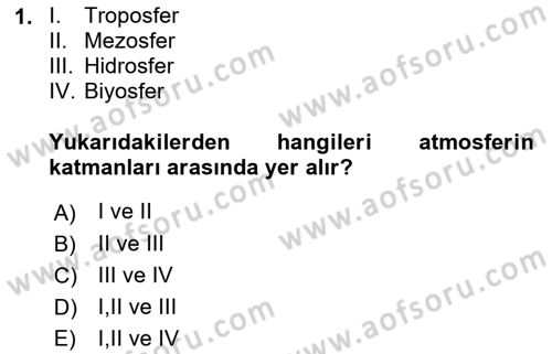 Coğrafi Bilgi Sistemlerinin Kullanım Alanları 1 Dersi 2021 - 2022 Yılı (Final) Dönem Sonu Sınav Soruları 1. Soru