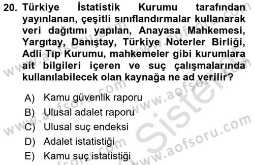 Coğrafi Bilgi Sistemlerinin Kullanım Alanları 1 Dersi 2021 - 2022 Yılı (Final) Dönem Sonu Sınav Soruları 20. Soru