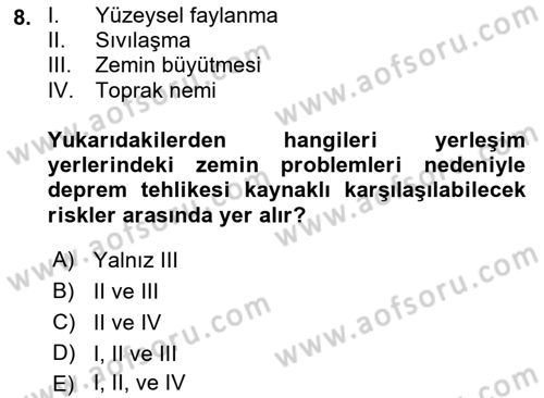 Coğrafi Bilgi Sistemlerinin Kullanım Alanları 1 Dersi 2021 - 2022 Yılı (Final) Dönem Sonu Sınav Soruları 8. Soru