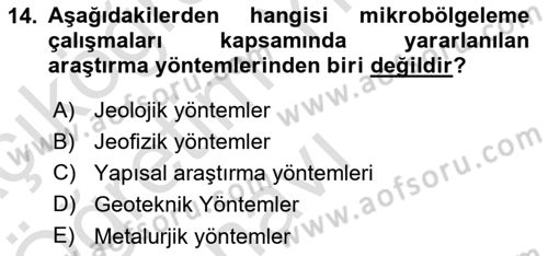 Coğrafi Bilgi Sistemlerinin Kullanım Alanları 1 Dersi 2021 - 2022 Yılı Yaz Okulu Sınav Soruları 14. Soru