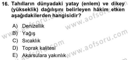 Coğrafi Bilgi Sistemlerinin Kullanım Alanları 1 Dersi 2021 - 2022 Yılı Yaz Okulu Sınav Soruları 16. Soru