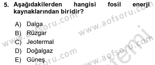 Coğrafi Bilgi Sistemlerinin Kullanım Alanları 1 Dersi 2021 - 2022 Yılı Yaz Okulu Sınav Soruları 5. Soru