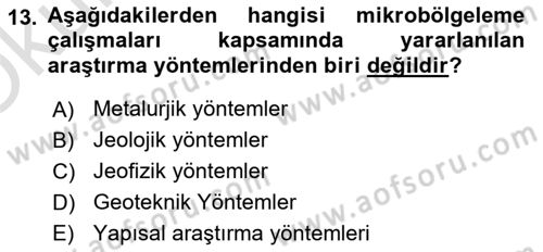 Coğrafi Bilgi Sistemlerinin Kullanım Alanları 1 Dersi 2022 - 2023 Yılı Yaz Okulu Sınav Soruları 13. Soru