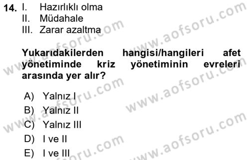 Coğrafi Bilgi Sistemlerinin Kullanım Alanları 1 Dersi 2022 - 2023 Yılı Yaz Okulu Sınav Soruları 14. Soru