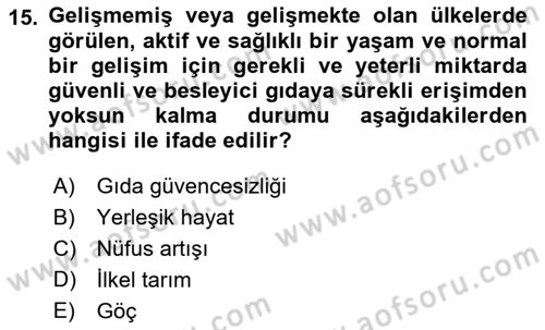 Coğrafi Bilgi Sistemlerinin Kullanım Alanları 1 Dersi 2022 - 2023 Yılı Yaz Okulu Sınav Soruları 15. Soru
