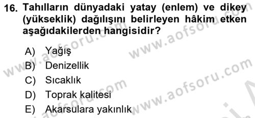 Coğrafi Bilgi Sistemlerinin Kullanım Alanları 1 Dersi 2022 - 2023 Yılı Yaz Okulu Sınav Soruları 16. Soru