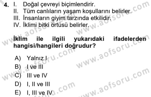 Coğrafi Bilgi Sistemlerinin Kullanım Alanları 1 Dersi 2022 - 2023 Yılı Yaz Okulu Sınav Soruları 4. Soru
