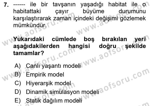 Coğrafi Bilgi Sistemlerinin Kullanım Alanları 1 Dersi 2022 - 2023 Yılı Yaz Okulu Sınav Soruları 7. Soru