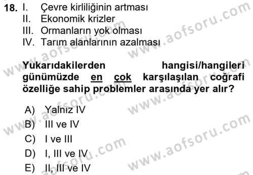 Coğrafi Bilgi Sistemlerinin Kullanım Alanları 1 Dersi 2023 - 2024 Yılı (Vize) Ara Sınav Soruları 18. Soru