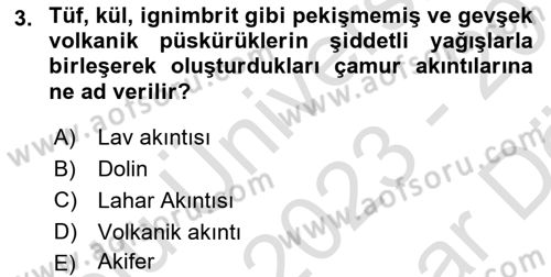 Coğrafi Bilgi Sistemlerinin Kullanım Alanları 1 Dersi 2023 - 2024 Yılı (Vize) Ara Sınav Soruları 3. Soru
