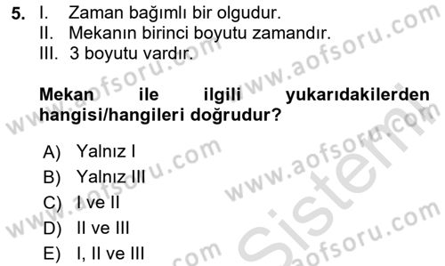 Coğrafi Bilgi Sistemlerinin Kullanım Alanları 1 Dersi 2023 - 2024 Yılı (Vize) Ara Sınav Soruları 5. Soru