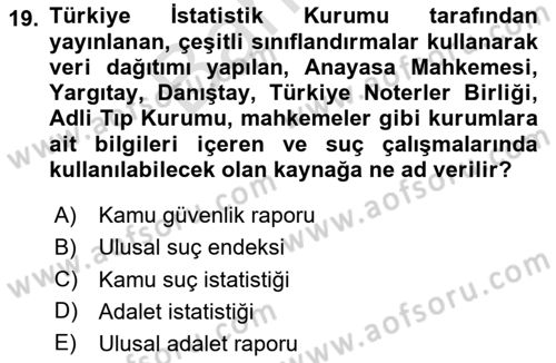 Coğrafi Bilgi Sistemlerinin Kullanım Alanları 1 Dersi 2023 - 2024 Yılı (Final) Dönem Sonu Sınav Soruları 19. Soru