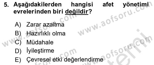 Coğrafi Bilgi Sistemlerinin Kullanım Alanları 1 Dersi 2023 - 2024 Yılı (Final) Dönem Sonu Sınav Soruları 5. Soru