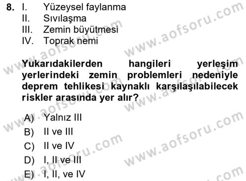 Coğrafi Bilgi Sistemlerinin Kullanım Alanları 1 Dersi 2023 - 2024 Yılı (Final) Dönem Sonu Sınav Soruları 8. Soru