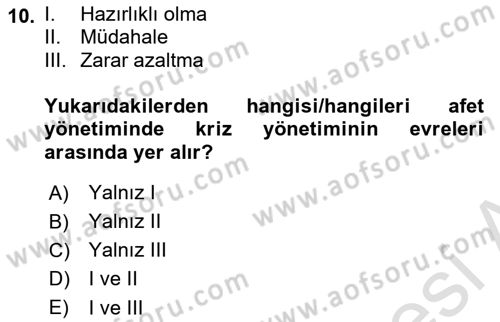Coğrafi Bilgi Sistemlerinin Kullanım Alanları 1 Dersi 2023 - 2024 Yılı Yaz Okulu Sınav Soruları 10. Soru