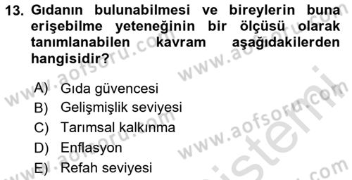 Coğrafi Bilgi Sistemlerinin Kullanım Alanları 1 Dersi 2023 - 2024 Yılı Yaz Okulu Sınav Soruları 13. Soru