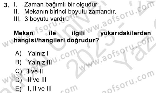 Coğrafi Bilgi Sistemlerinin Kullanım Alanları 1 Dersi 2023 - 2024 Yılı Yaz Okulu Sınav Soruları 3. Soru