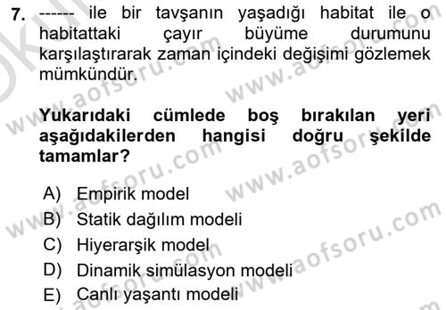 Coğrafi Bilgi Sistemlerinin Kullanım Alanları 1 Dersi 2023 - 2024 Yılı Yaz Okulu Sınav Soruları 7. Soru
