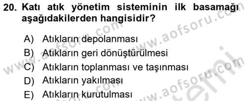 Coğrafi Bilgi Sistemlerinin Kullanım Alanları 1 Dersi 2024 - 2025 Yılı (Vize) Ara Sınav Soruları 20. Soru