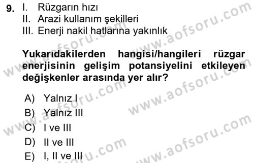 Coğrafi Bilgi Sistemlerinin Kullanım Alanları 1 Dersi 2024 - 2025 Yılı (Vize) Ara Sınav Soruları 9. Soru