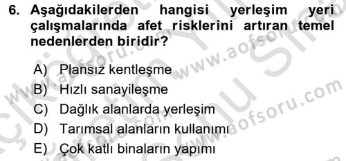 Coğrafi Bilgi Sistemlerinin Kullanım Alanları 1 Dersi 2024 - 2025 Yılı (Final) Dönem Sonu Sınav Soruları 6. Soru