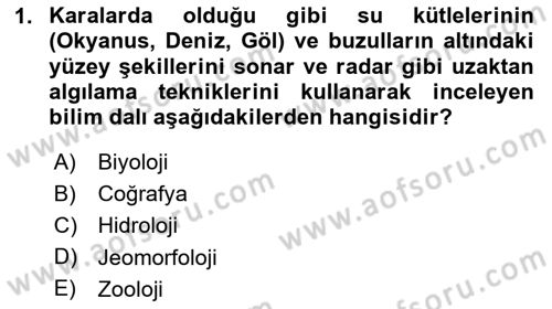 Coğrafi Bilgi Sistemlerinin Kullanım Alanları 1 Dersi 2024 - 2025 Yılı Yaz Okulu Sınav Soruları 1. Soru