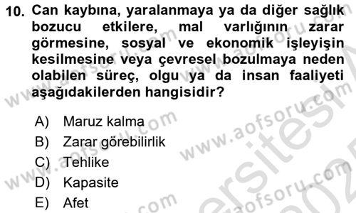 Coğrafi Bilgi Sistemlerinin Kullanım Alanları 1 Dersi 2024 - 2025 Yılı Yaz Okulu Sınav Soruları 10. Soru