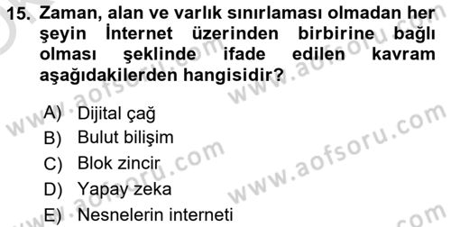 Coğrafi Bilgi Sistemlerinin Kullanım Alanları 1 Dersi 2024 - 2025 Yılı Yaz Okulu Sınav Soruları 15. Soru