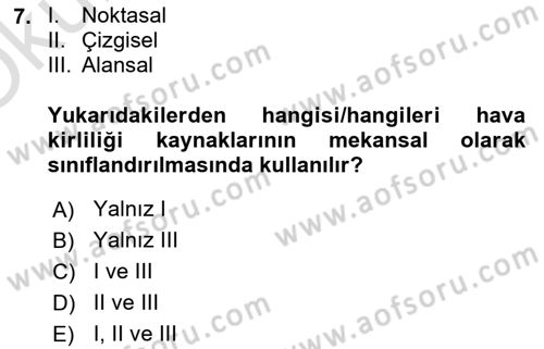 Coğrafi Bilgi Sistemlerinin Kullanım Alanları 1 Dersi 2024 - 2025 Yılı Yaz Okulu Sınav Soruları 7. Soru