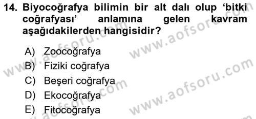 Coğrafi Bilgi Sistemlerinin Kullanım Alanları 1 Dersi 2025 - 2026 Yılı (Vize) Ara Sınav Soruları 14. Soru